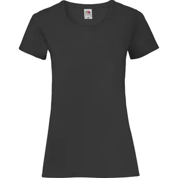 Chlapecké tričko Triko dámské Fruit of the Loom Lady-Fit Valueweight T - černé, M