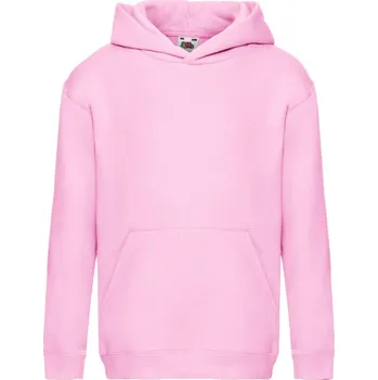 Chlapecké tričko Mikina dětská Fruit of the Loom Kids Premium Hooded Sweat - světle růžová, 164