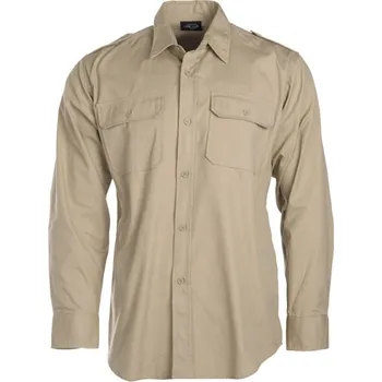 Pánská košile Košile Tropical s dlouhým rukávem - khaki, XL