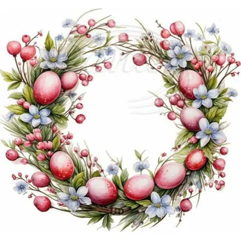 Textilní nažehlovací páska Dante Nažehlovačka Velikonoční věneček 3 - 6 x 5 cm