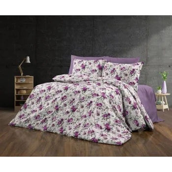 Povlečení Bavlněné povlečení Fialové jaro 135x200 70x90