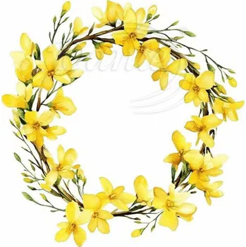 Textilní nažehlovací páska Dante Nažehlovačka Zlatý déšť věneček - 6 x 6 cm