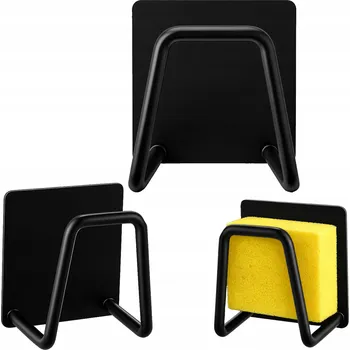 Věšák Háček na Houbičky Držák na Kuchyňskou Houbičku Černý Lepený Pomůcky do Kuchyně