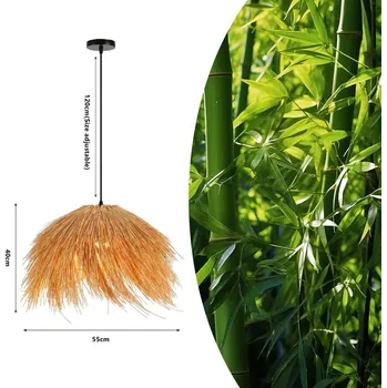 Osvětlení Immax BOHO NATURALEZA designové závěsné svítidlo, D55cm. E27, přírodní ratan