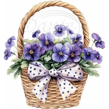 Textilní nažehlovací páska Dante Nažehlovačka Macešky v košíku 2 - 11 x 12 cm