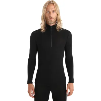 Pánská móda Pánské merino tričko s dlouhým rukávem ICEBREAKER Mens 175 Everyday LS Half Zip, Black velikost: XL