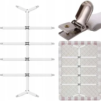 Prostěradlo NAPÍNAČE PROSTĚRADLA POPRUHY SVORKY ELASTICKÉ UPEVŇOVACÍ PÁSKY KLIPY