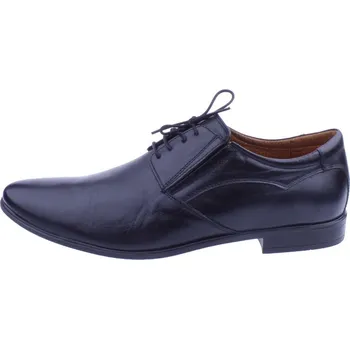 Pánské polobotky OBUV JANA ČR Pánské kožené polobotky 1036 černé Velikost: 46