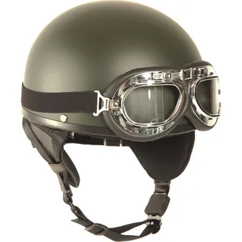 Helma na motorku Helma Mil-Tec Moto Retro - olivová, XL