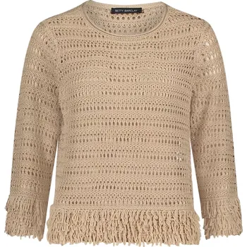 Dámský svetr BETTY BARCLAY dámský svetr béžový pletený s třásněmi