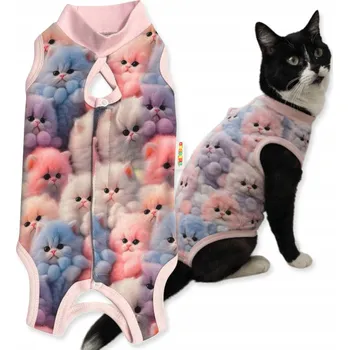 Obleček pro psa POOPERAČNÍ OBLEČEK pro kočky vel. XL PRO PSA Zástěrka POHODLNÁ bavlna KOŤATA RŮŽOVÁ