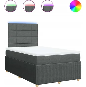 Postel Čalouněná jednolůžková postel VidaXL 120x190 cm, odstíny šedé