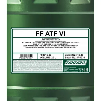 Převodový olej SCT Germany FF8615-20 Olej do automatické převodovky, Převodový olej