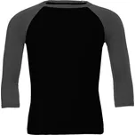 Tričko Bella Triblend Baseball 3/4 - černé-šedé, S