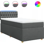 Čalouněná jednolůžková postel VidaXL 90x190 cm, odstíny šedé