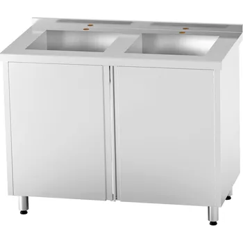 Nerezový dřez Nerezový dvojdřez se skříňkou svařovaný 120x70x85cm, (dřez 50x50x30cm)