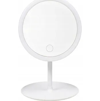 Kosmetické zrcátko BÍLÉ KOSMETICKÉ ZRCÁTKO S LED PODSVÍCENÍM PRO MAKE-UP, DOTYKOVÉ, SE STOJANEM