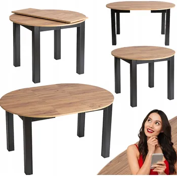 Jídelní stůl Stůl kulatý rozkládací Mebel Elite 102 x 102 x 76 cm černý