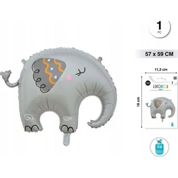 Balónek Fóliový balónek šedý slon 22x23''/57x59 Cm