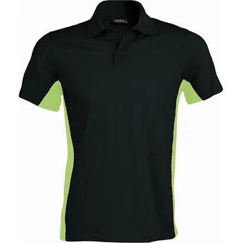 Chlapecké tričko Polokošile pánská Kariban FLAG - černá-limetková, 3XL