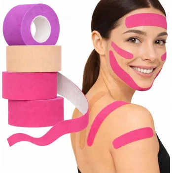 Tejpovací páska 4x Páska na obličej Tejpy Kineziologická páska Náplasti 2,5 cm pro tejpování obličeje