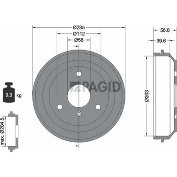 Brzdový buben Brzdový buben HELLA 61359N