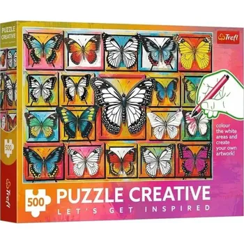 Puzzle PUZZLE CREATIVE 500 dílků MOTZLE Kolekce motýlů, skládačka ZVÍŘATA, VÝHLED