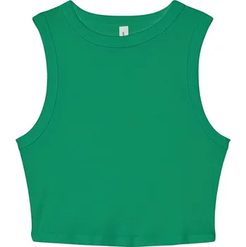 Tílko dámské Bella+Canvas Micro Rib Muscle Crop Tank - zelené, XL