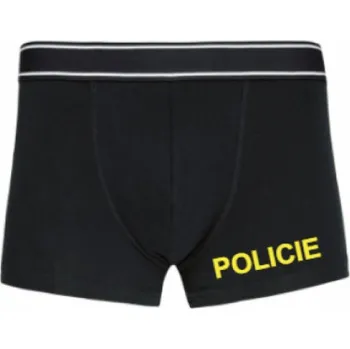 Pánské spodní prádlo Boxerky s nápisem Policie - černé, S