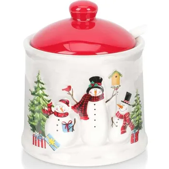 Dóza na potraviny Cukřenka keramická s víčkem a lžičkou, dóza na sušenky