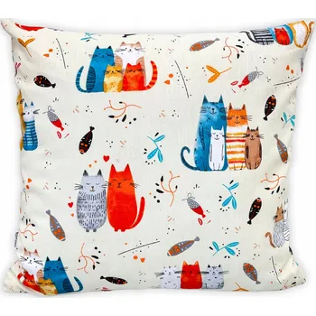 Povlak na polštářek Povlak na polštář 40x40 Dětský "Jasiek" Bavlna 100% Na spaní Kočky