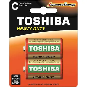 TOSHIBA HEAVY DUTY R14 C 1,5V zinkouhlíkové baterie Blister 2ks