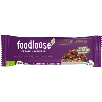 Čokoládová tyčinka Foodloose Mandlová tyčinka s fíky a vlašskými ořechy 35 g bio