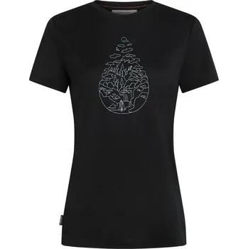 Dámské oblečení Dámské merino triko s krátkým rukávem ICEBREAKER Wmns Mer 150 Tech Lite III SS Tee Hike Path, Black velikost: XS