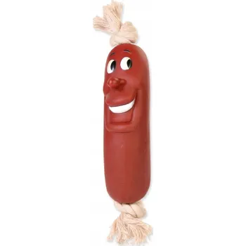 Hračka pro psa Kousátko pro psa Trixie vinylová klobása s provázkem 11 cm 3242