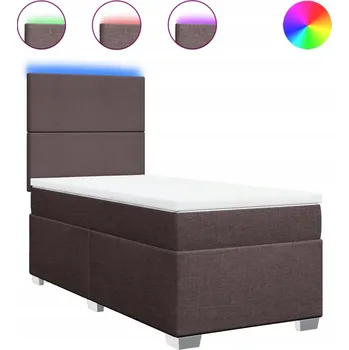 Postel Čalouněná jednolůžková postel VidaXL 100x200 cm, odstíny hnědé