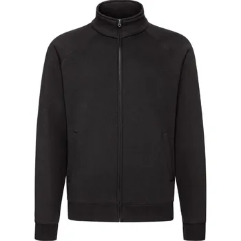 Chlapecké tričko Mikina pánská Fruit of the Loom Premium Sweat Jacket - černá, M