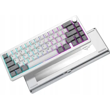 Klávesnice Klávesnice YUNZII AL68 QWERTY, bezdrátová, mechanická, RGB, stříbrná