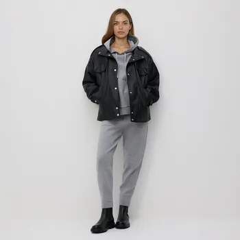 Dámské kalhoty Reserved - Žerzejové kalhoty z viskózové směsi - středně šedá - 093GH-85M - 093GH-85M-M