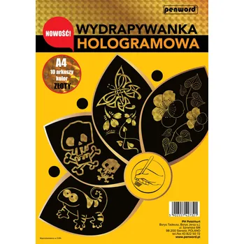 Obraz Hologramové stírací obrázky A4, 10 listů, ZLATÉ