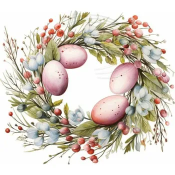 Textilní nažehlovací páska Dante Nažehlovačka Velikonoční věneček 5 - 12 x 11 cm