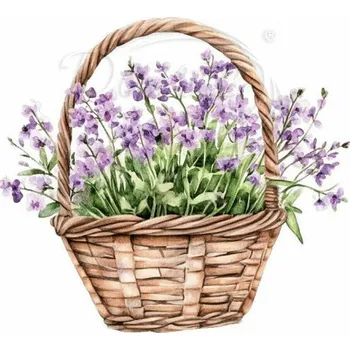 Textilní nažehlovací páska Dante Nažehlovačka Jarní kvítí v košíku - 12 x 11 cm