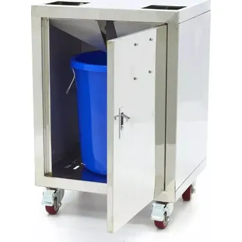 Maxima Oranžový odšťavňovací vozík - kompaktní - s kbelíkem na odpad - nerezová ocel | 09360030