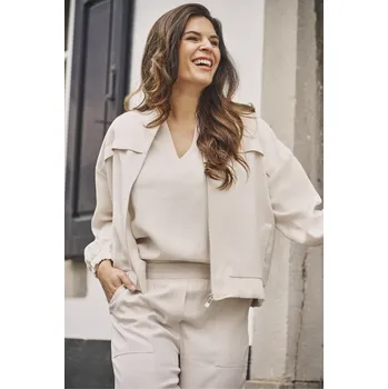 Dámská mikina Zoso viskózový bomber s leskem Elise smetanový Velikost: XXL