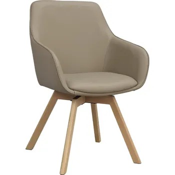 Jídelní židle Otočná židle s područkami Alison | Béžové/dubové