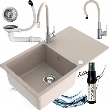 Granitový dřez Jednokomorový dřez Milo Castello granit béžový