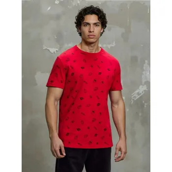 Sinsay - Vzorované bavlněné tričko - červená - 275HL-33X - 275HL-33X-XS