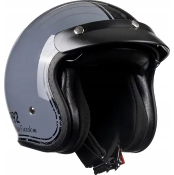 Helma na motorku Motocyklová přilba otevřená retro ROXAR CLASSIC '92 šedo-černá 2XL