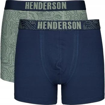 Boxerky PÁNSKÉ ŠORTKY 2PACK DLOUHÉ 43386 SS26 KHAKI-GRANAT L