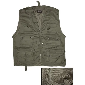 Pánská vesta Vesta JAGD se síťkou na lov nebo rybaření - olivová, L